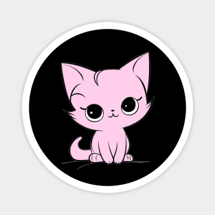 Сute  pink kitten Magnet